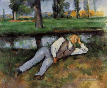 Junge der Paul Cezanne stillsteht Ölgemälde